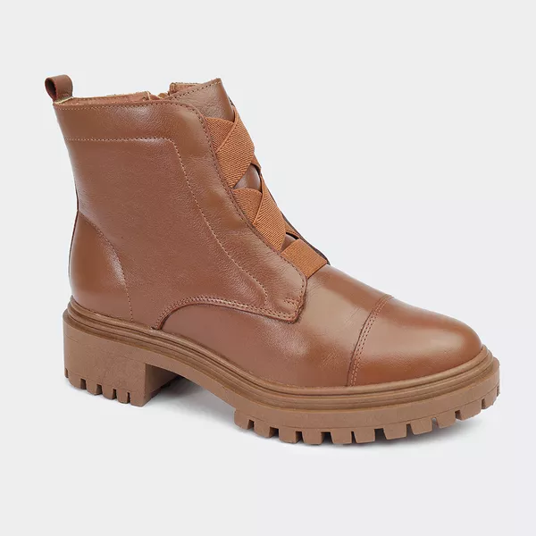 Coturno Soft Cano Curto Castanho Santa Moça