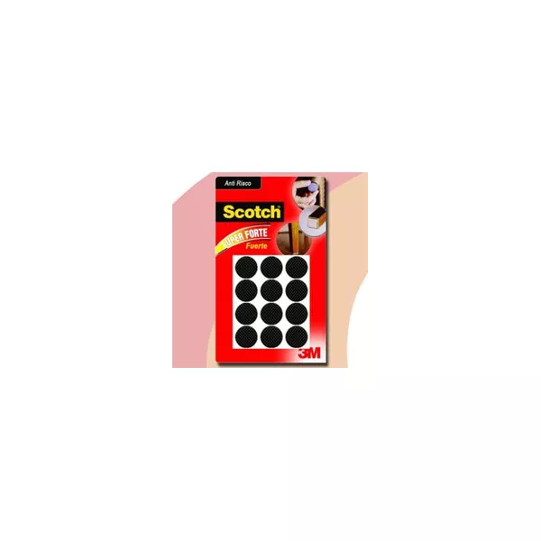 Anti Risco Redondo Preto M com 12 Peças 3M