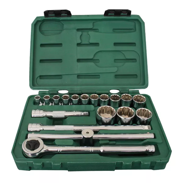 Jogo De Soquetes Estriados Encaixe 1/2'' De 10 A 32mm ST09203sj 