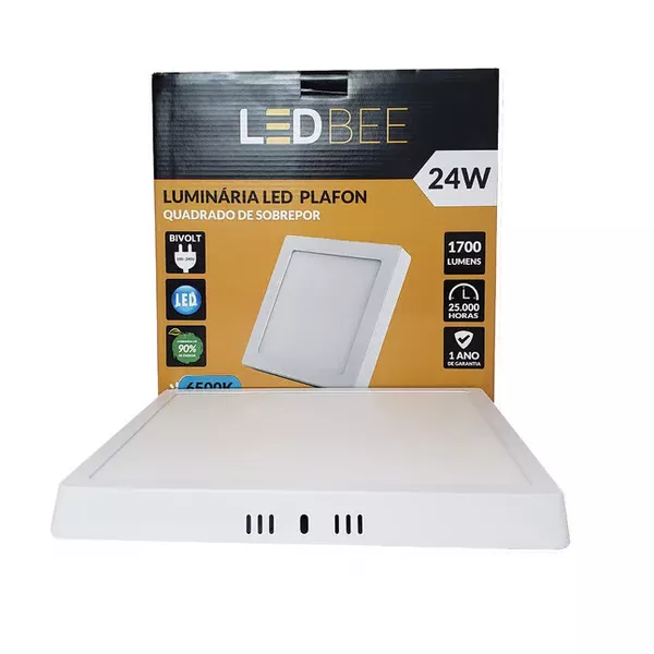 Painel Led Quadrado Sobrepor 24W 6500K Ledbee LL-1151