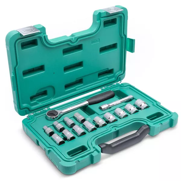Jogo De Soquetes Sextavados 1/2" Com 15 Peças St09525sj Sata
