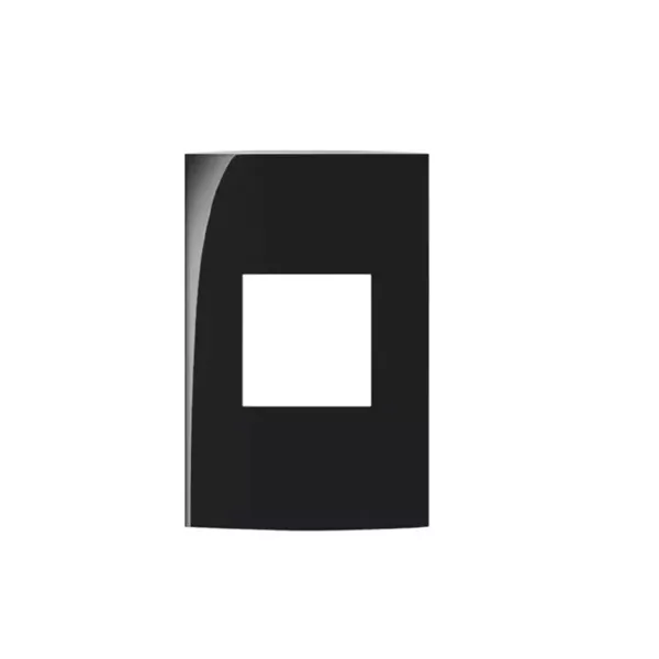 Placa 4x2 de 2 Postos Juntos Clean Preto Fosco Margirius