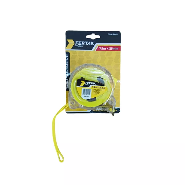 Trena de Aço Transparente 7,5m x 25mm Fertak 8043