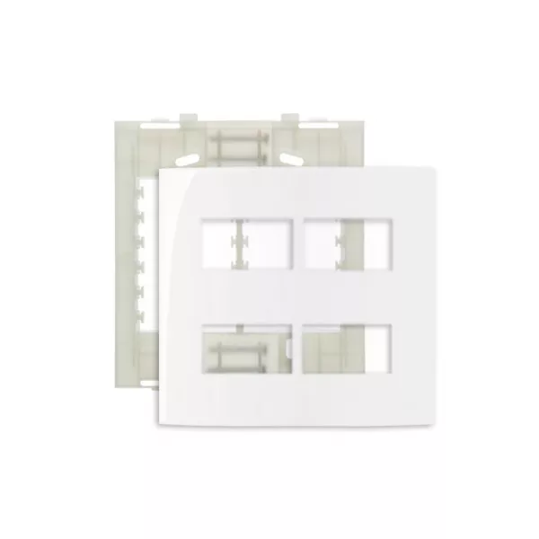 Placa 4 X 4 Com 4 Postos Separados Branco Linha Sleek Margirius 