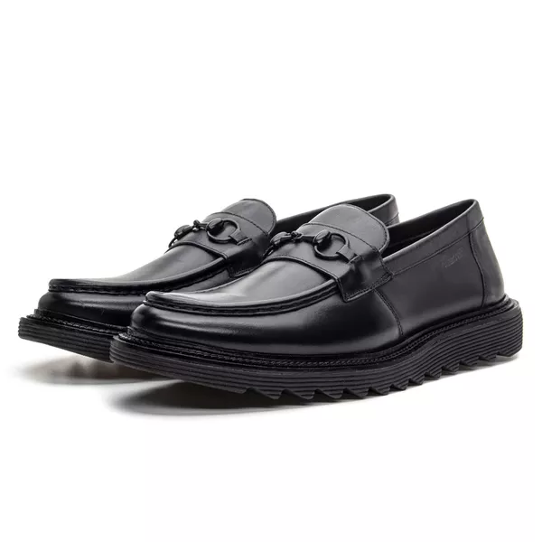 Sapato Loafer Monet em Couro All Black