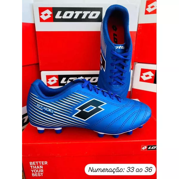 CHUTEIRA DE CAMPO LOTTO AZUL/BRANCOA | Talline Sapatilhas Atacado