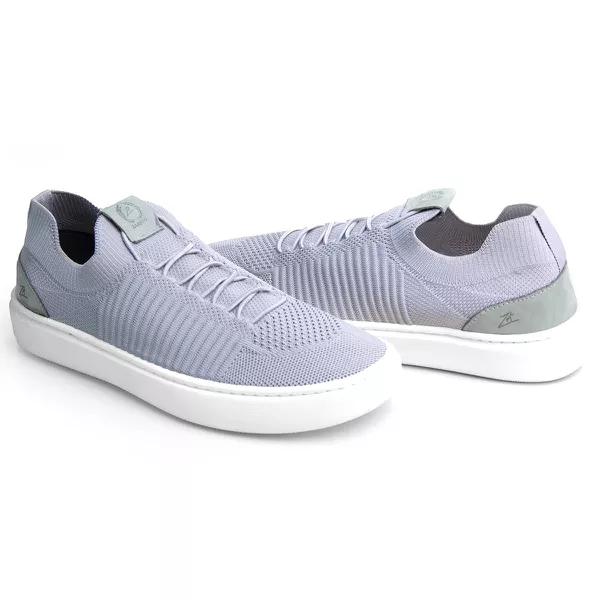 Tênis Masculino Confortável em Knit 017 Cinza 2412 | SAPATO DE FRANCA