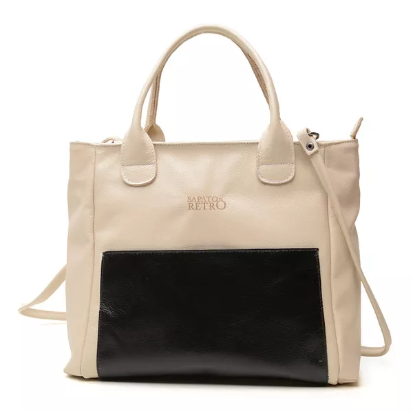 Bolsa RetrÔ - LAJEADO - Off White e Preto