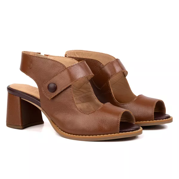 Peep Toe RetrÔ - Chocolate e Madeira - DESEJO | Sapato Retro