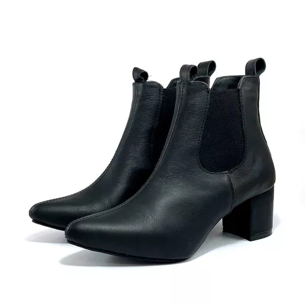 Bota Feminina Social Lirom Cano Curto Elástico Preta