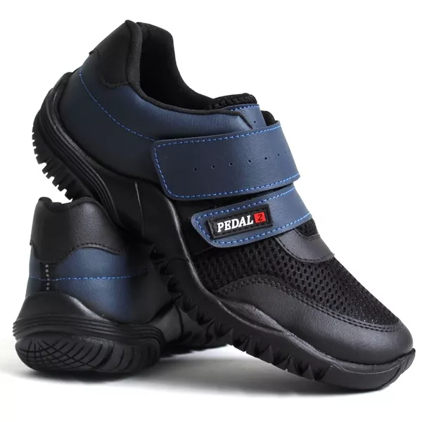 Tênis Sapatilha Ciclismo Pedal2 MTB Trilhas Sem Clip Preto/Azul