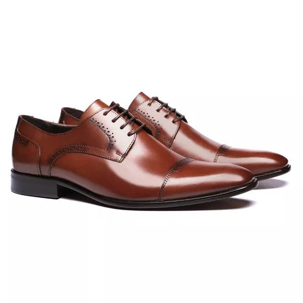 SAPATO BROGUE MASCULINO SOCIAL EM COURO MARROM - ... - SERGIO`S