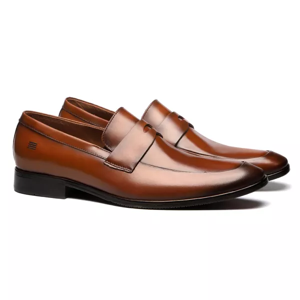Sapato Loafer Masculino Social Em Couro Whisky - 0... - SERGIO`S