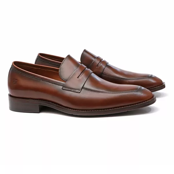 Sapato Loafer Masculino Social Em Couro Marrom - 0... - SERGIO`S