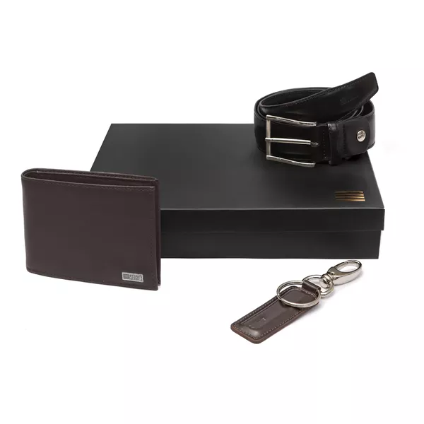 Kit Carteira + Chaveiro + Cinto Masculino - 0365 5... - SERGIO`S