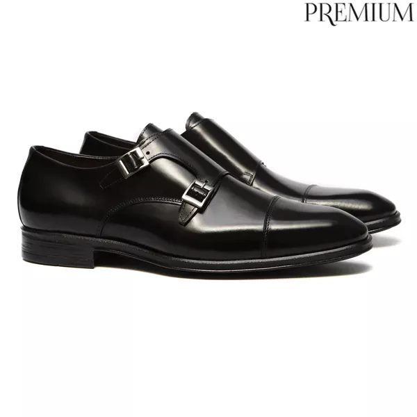 SAPATO MONK STRAP MASCULINO SOCIAL EM COURO PRETO ... - SERGIO`S