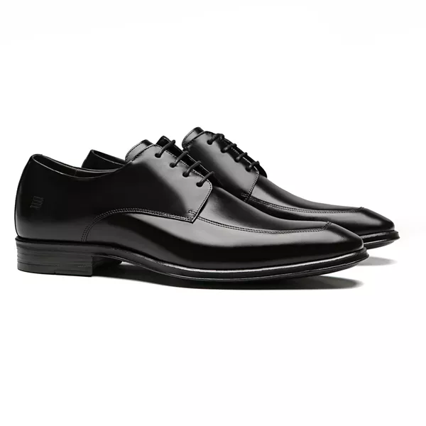 SAPATO DERBY MASCULINO SOCIAL EM COURO PRETO - 024... - SERGIO`S
