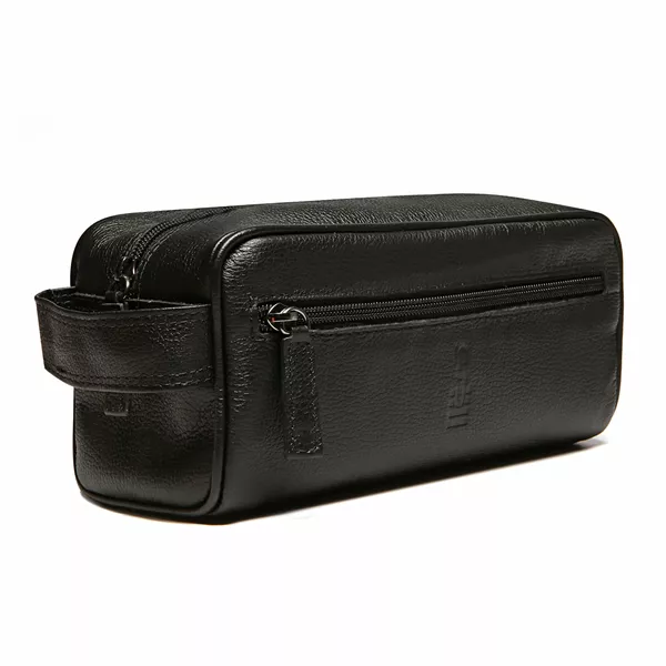 NECESSAIRE MASCULINA EM COURO PRETO | SERGIO`S