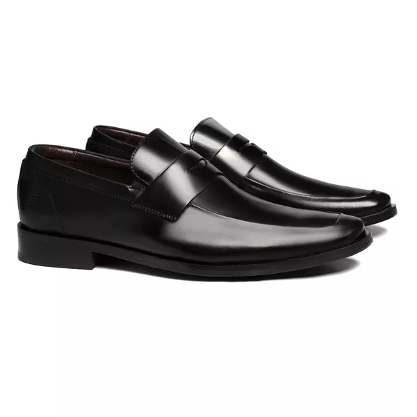 Sapato Loafer Social Em Couro Preto - 0248 8706 PR... - SERGIO`S