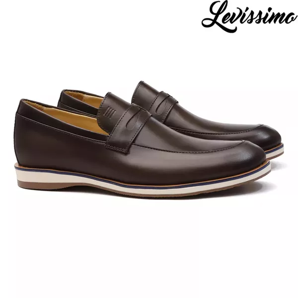 Sapato Loafer Masculino Casual Em Couro Marrom - 0... - SERGIO`S