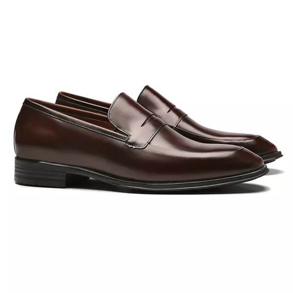 SAPATO LOAFER MASCULINO SOCIAL EM COURO MARROM COM... - SERGIO`S