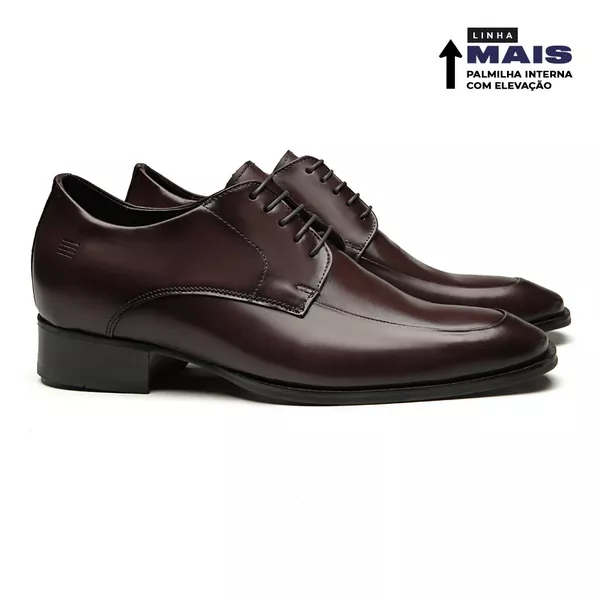 SAPATO DERBY MASCULINO SOCIAL EM COURO MARROM - 03... - SERGIO`S