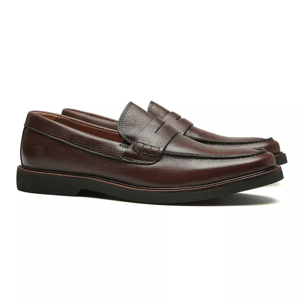 SAPATO LOAFER MASCULINO CASUAL EM COURO MARROM - 0... - SERGIO`S