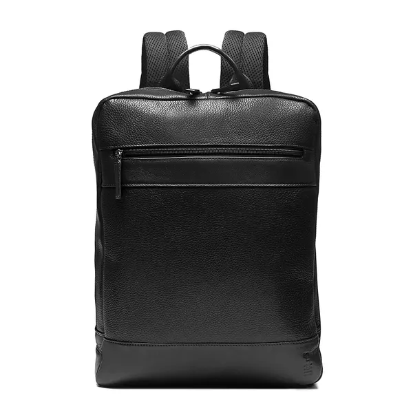 Mochila Masculina Preta Em Couro Com Porta Noteboo... - SERGIO`S