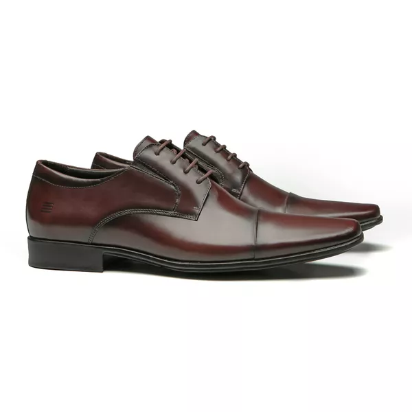 SAPATO DERBY MASCULINO SOCIAL EM COURO MARROM - 02... - SERGIO`S