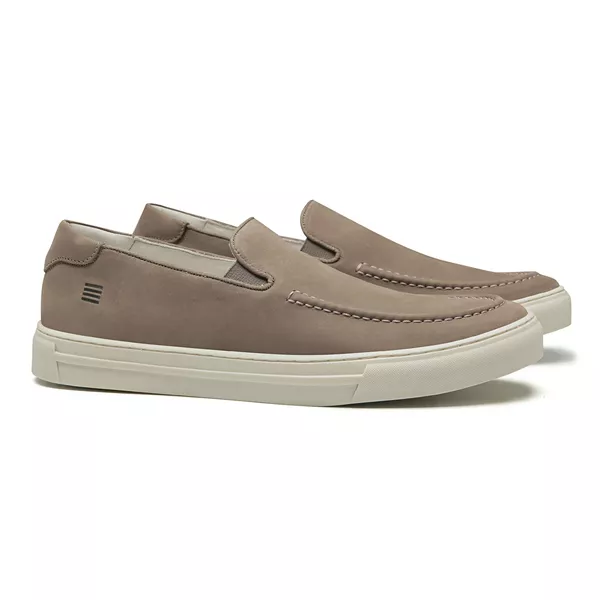 SAPATO MOCASSIM MASCULINO CASUAL EM COURO CINZA CO... - SERGIO`S