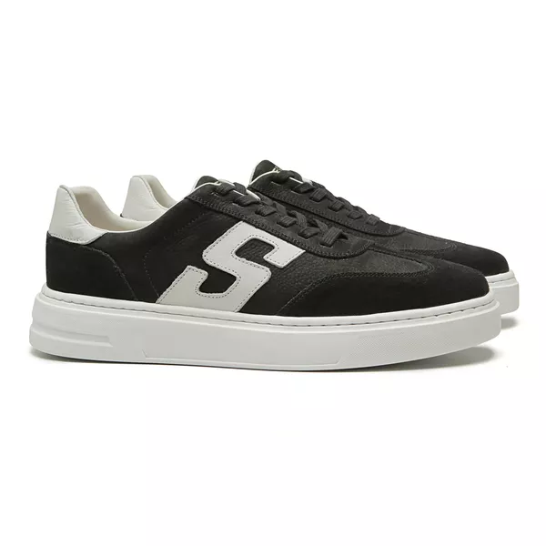 TÊNIS MASCULINO CASUAL EM COURO PRETO COM CONFORTO... - SERGIO`S