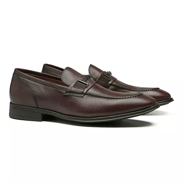 SAPATO LOAFER MASCULINO SOCIAL EM COURO MARROM COM... - SERGIO`S