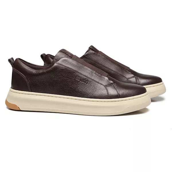 TÊNIS MASCULINO CASUAL EM COURO MARROM - 0023 0521... - SERGIO`S