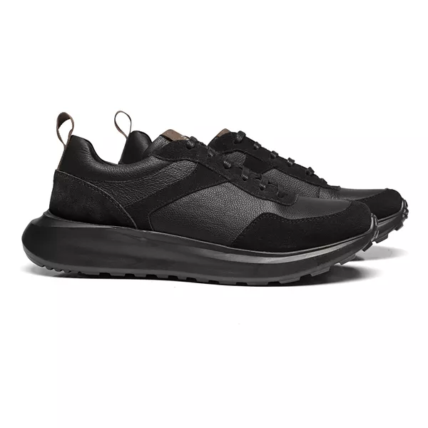 TÊNIS MASCULINO CASUAL EM COURO PRETO - 0037 72010... - SERGIO`S