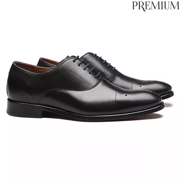  SAPATO OXFORD MASCULINO SOCIAL EM COURO PRETO COM... - SERGIO`S