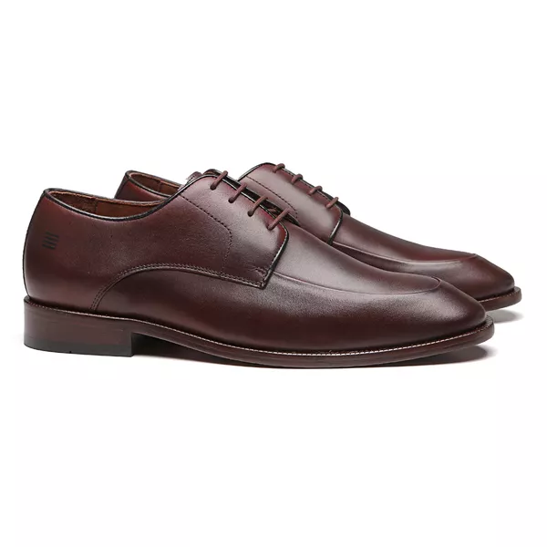  SAPATO DERBY MASCULINO SOCIAL EM COURO MARROM COM... - SERGIO`S