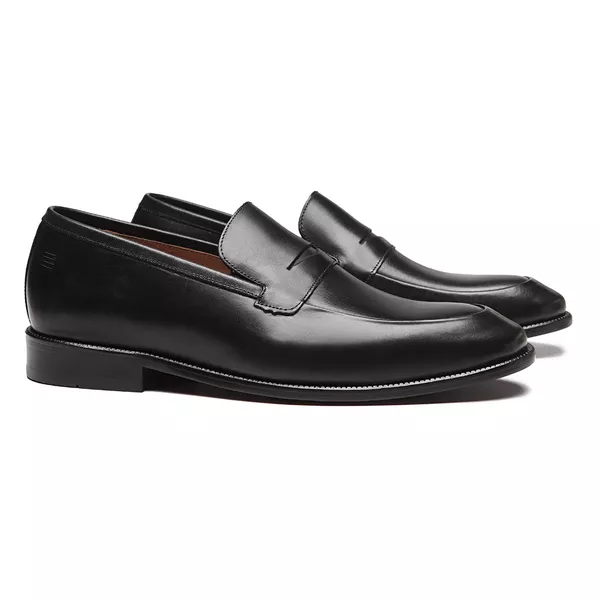  SAPATO LOAFER MASCULINO SOCIAL EM COURO PRETO COM... - SERGIO`S