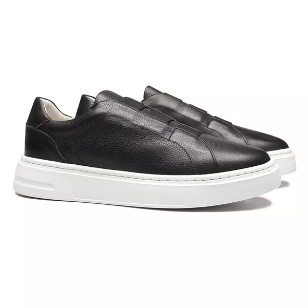 TÊNIS MASCULINO CASUAL EM COURO PRETO COM CONFORTO... - SERGIO`S