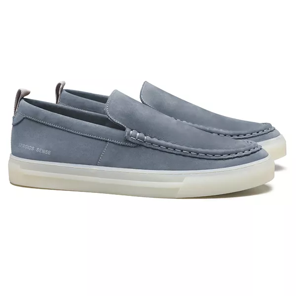  SAPATO MOCASSIM MASCULINO CASUAL EM COURO AZUL CO... - SERGIO`S