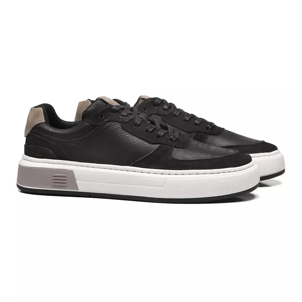 TÊNIS MASCULINO CASUAL EM COURO PRETO - 0023 29102... - SERGIO`S