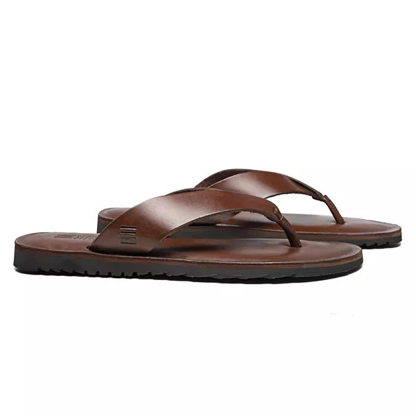 CHINELO MASCULINO CASUAL EM COURO MARROM - 0043 11... - SERGIO`S
