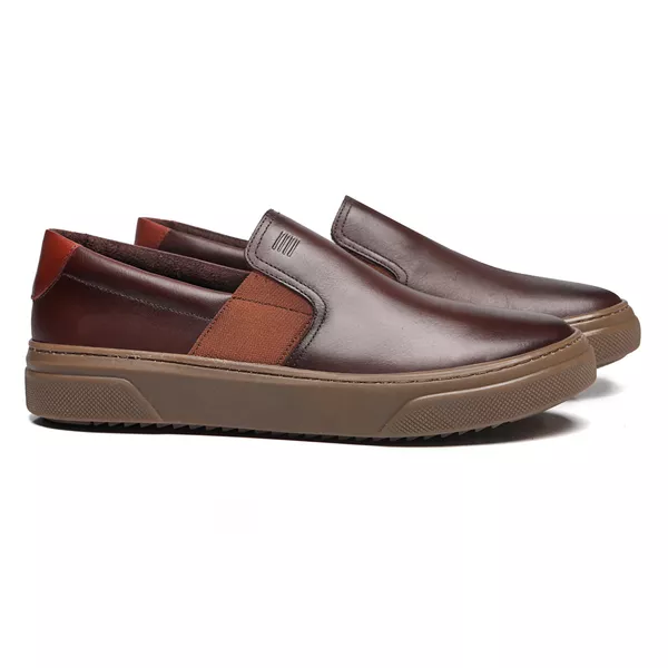 SAPATO VITTORIO MOCASSIM MASCULINO CASUAL EM COURO MARROM | SERGIO`S