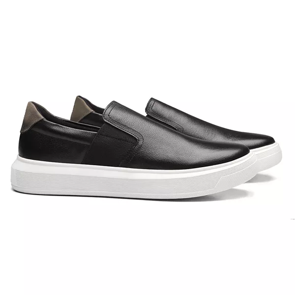 SLIP-ON MASCULINO CASUAL EM COURO PRETO - 0023 310... - SERGIO`S
