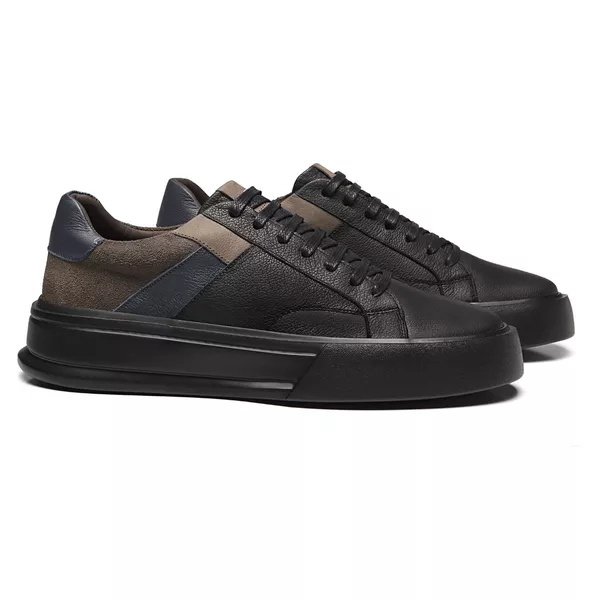 TÊNIS MASCULINO CASUAL EM COURO PRETO - 0037 71530... - SERGIO`S