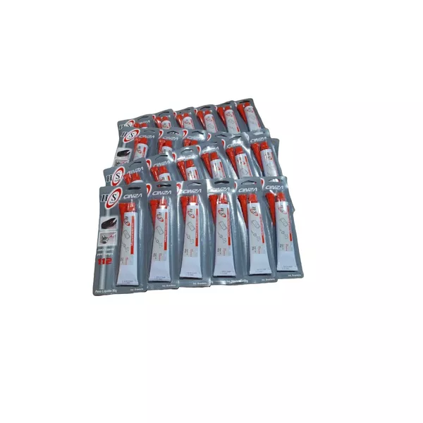 Caixa 24-Colas Silicone Alta Temperatura Cinza 50g 