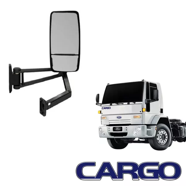 Espelho Retrovisor Completo Ford Cargo 2009/ Convexo Bifocal Lado Direito