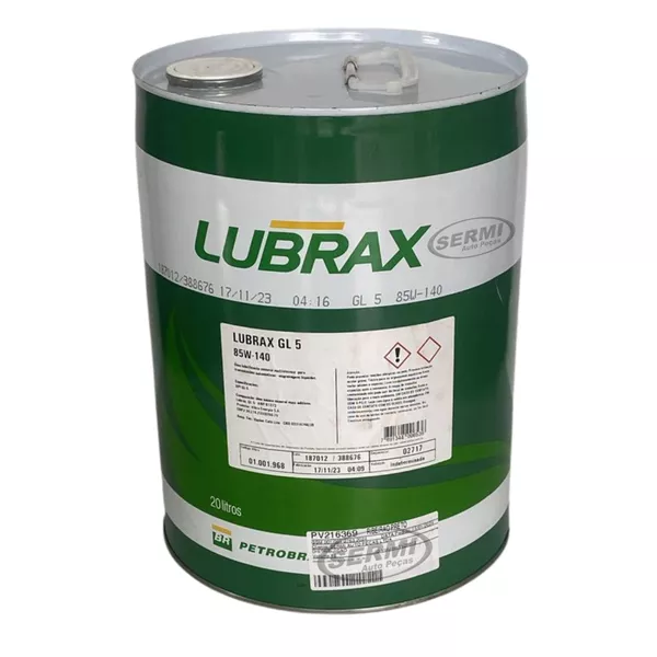 Oleo 85w-140 Cambio Diferencial Lubrax Trm 5 Gl-5 Balde 20 Litros