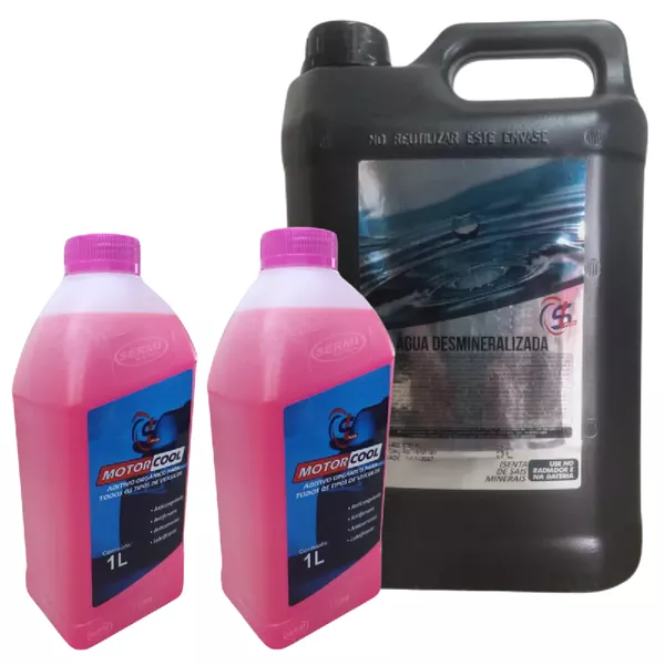 Kit Troca de Aditivo Orgânico Concentrado e Água Desmineralizada para Radiador SL Plus