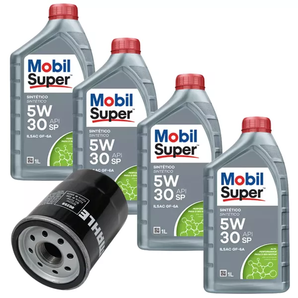 Kit Troca de Óleo Mobil 5w30 Ford Fiesta Ecosport Ka Focus Zetec Rocam 1.0 1.6 8v Gasolina e Flex 2002/ em diante