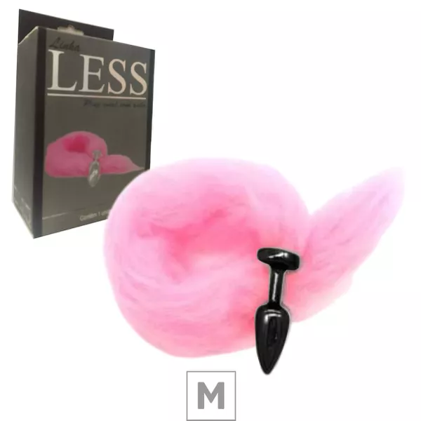 Plug de Plástico M Less Preto Com Cauda (HA169P) - Rosa